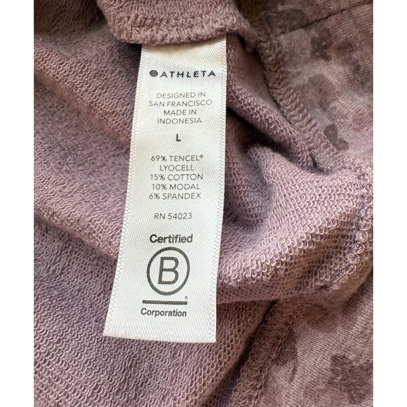 Athleta Studio to Street Printed Sweatshirt Womens Size Large Pink Purple - Picture 5 of 9
